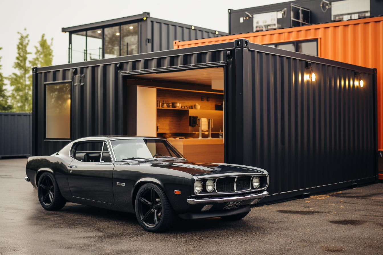 ArkadiuszWoek_realisitc_photo_of_SHIPPING_container_garage_wit_45f67b5a-d034-4e57-aae4-f43ed0ce7a6e