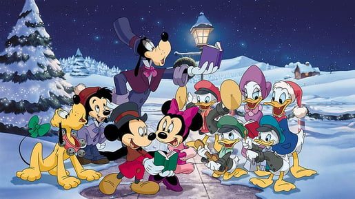 HD-wallpaper-carolers-donald-duck-winter-dog-minnie-craciun-pluto-disney-mickey-mouse-goofy-iarna-christmas