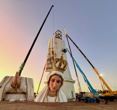 LAMINAS Y ACEROS COMO SE CONSTRUYO LA VIRGEN DE FATIMA EN BRASIL