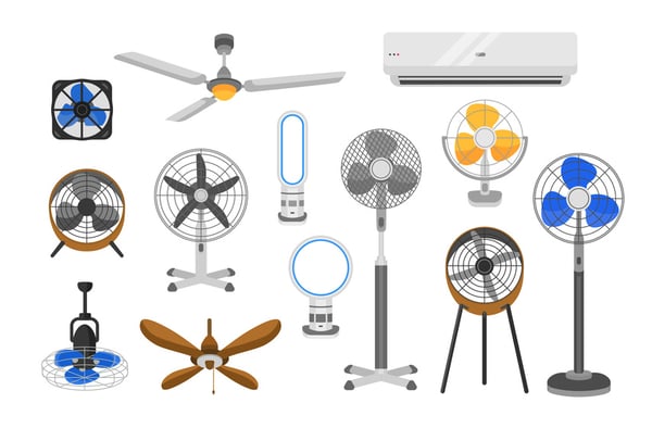 Varios tipos de ventiladores