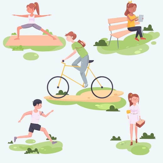 people-doing-outdoor-activities-collection-free-vector