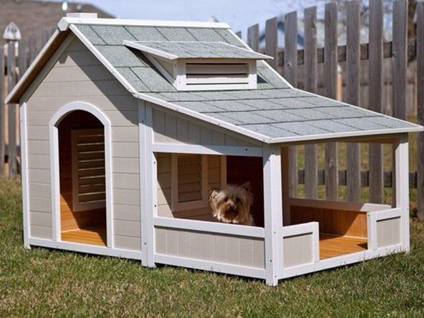 Casa para perros de interior, para perros pequeños u otros animales  pequeños como gatos y conejos, desmontable de madera, con rejillas de  ventilación